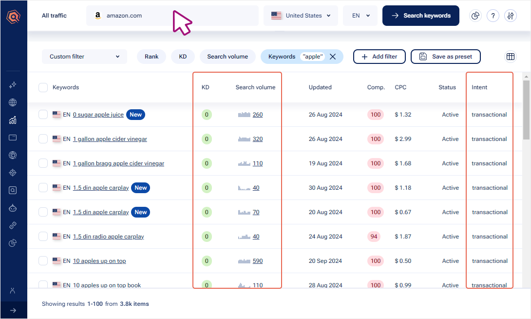 Free Amazon Keywords Finder by Seodity