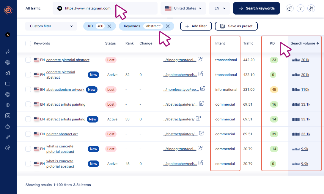 Free Instagram Keywords Finder by Seodity